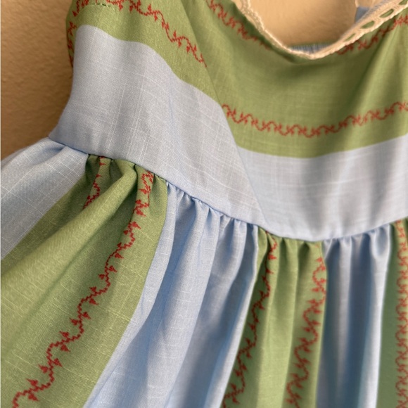 Elegant Blue and Green Maxi Dress - Picture 3 of 6